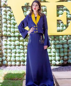 Black  cropped Jacket with Abaya