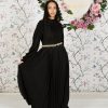 Pleated Abaya with Belt